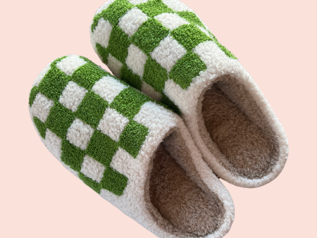 green check slippers For Cheap