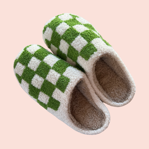 green check slippers For Cheap