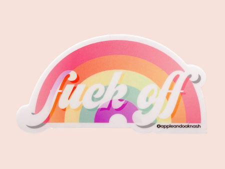 fuck off rainbow sticker Online now