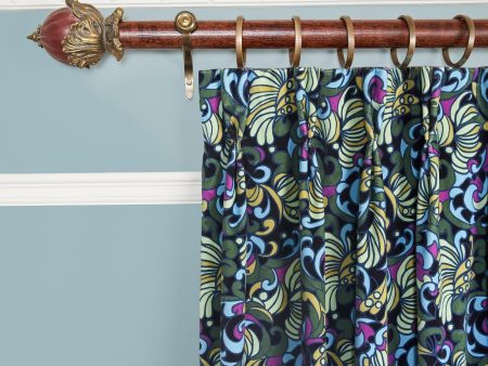 ZENNOR Velvet Curtain - Ocean Online Sale