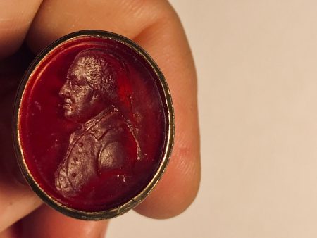 18th century Glass Intaglio Portrait Seal  Hot on Sale