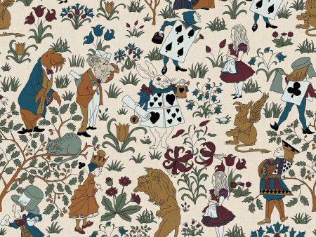 ALICE IN WONDERLAND Wallpaper Sample - Achillea Discount